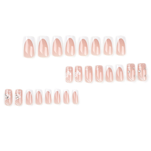 Butterfly Sparkle rhinestone press-on nails