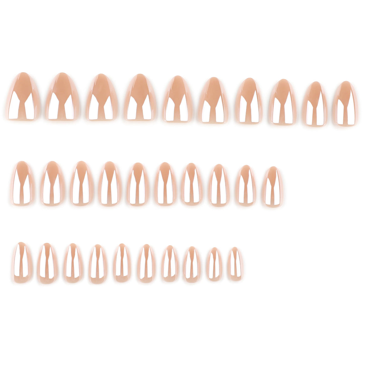 Nude Flash short almond press-on nails