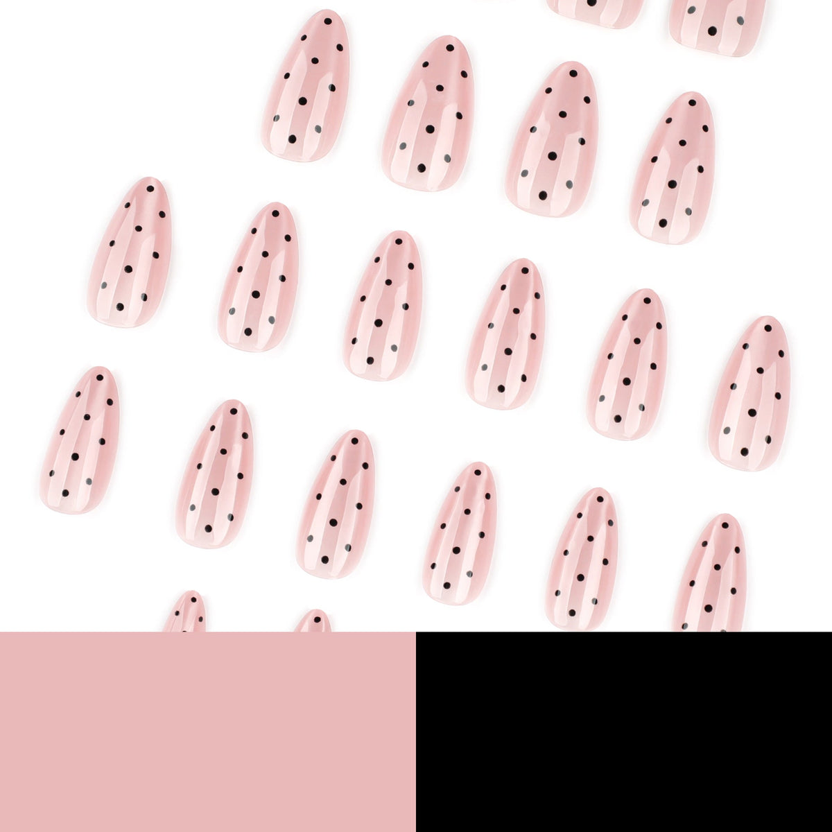 Nude Dot Cat Eye almond press-on nails