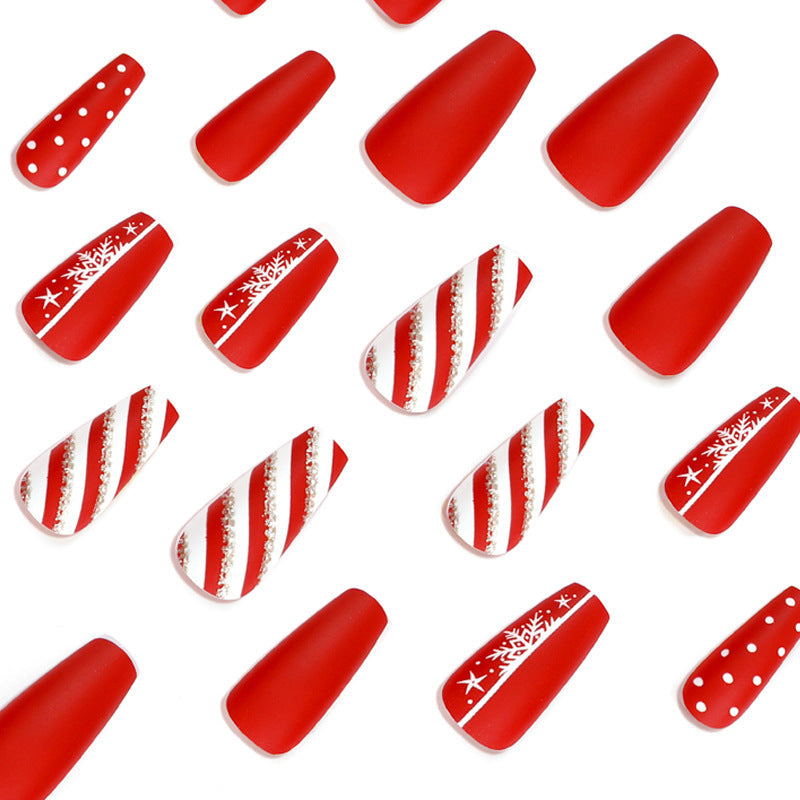 Snowflake Dot Christmas press-on nails