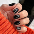 Midnight Black solid press-on nails