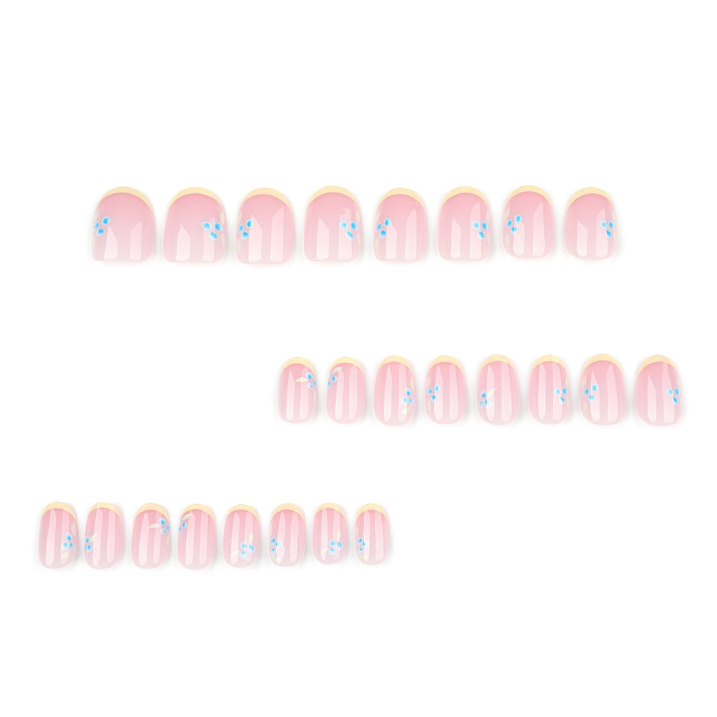 Sunny French Round short press-on nails