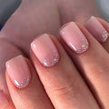 Gilded Reverse French short square press-on nails