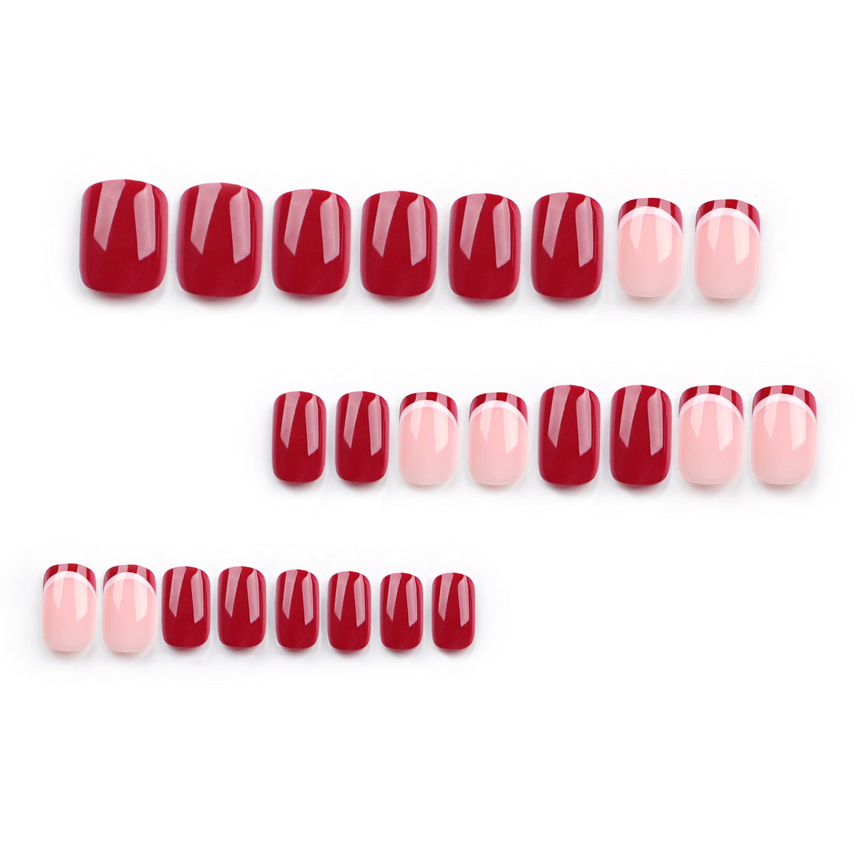 Burgundy Solid short press-on nails