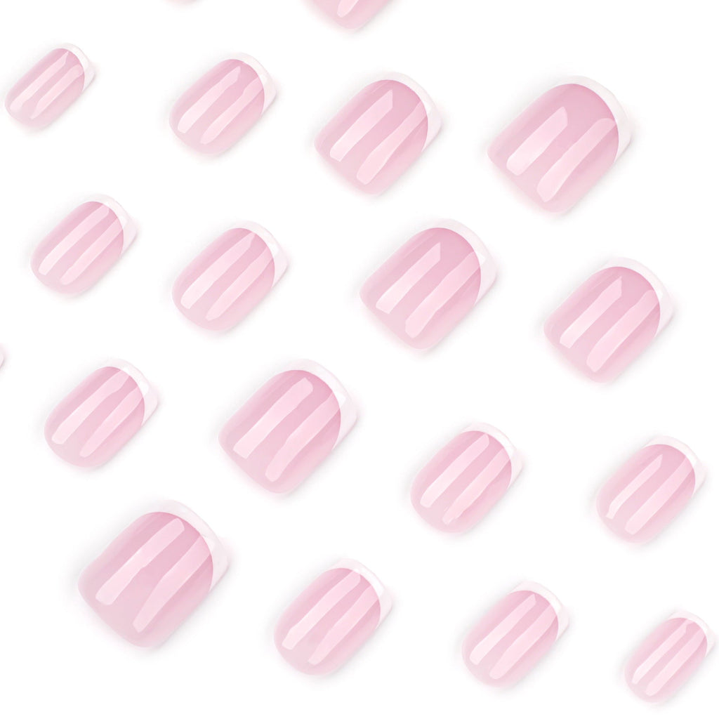 Clean French Square short press-on nails