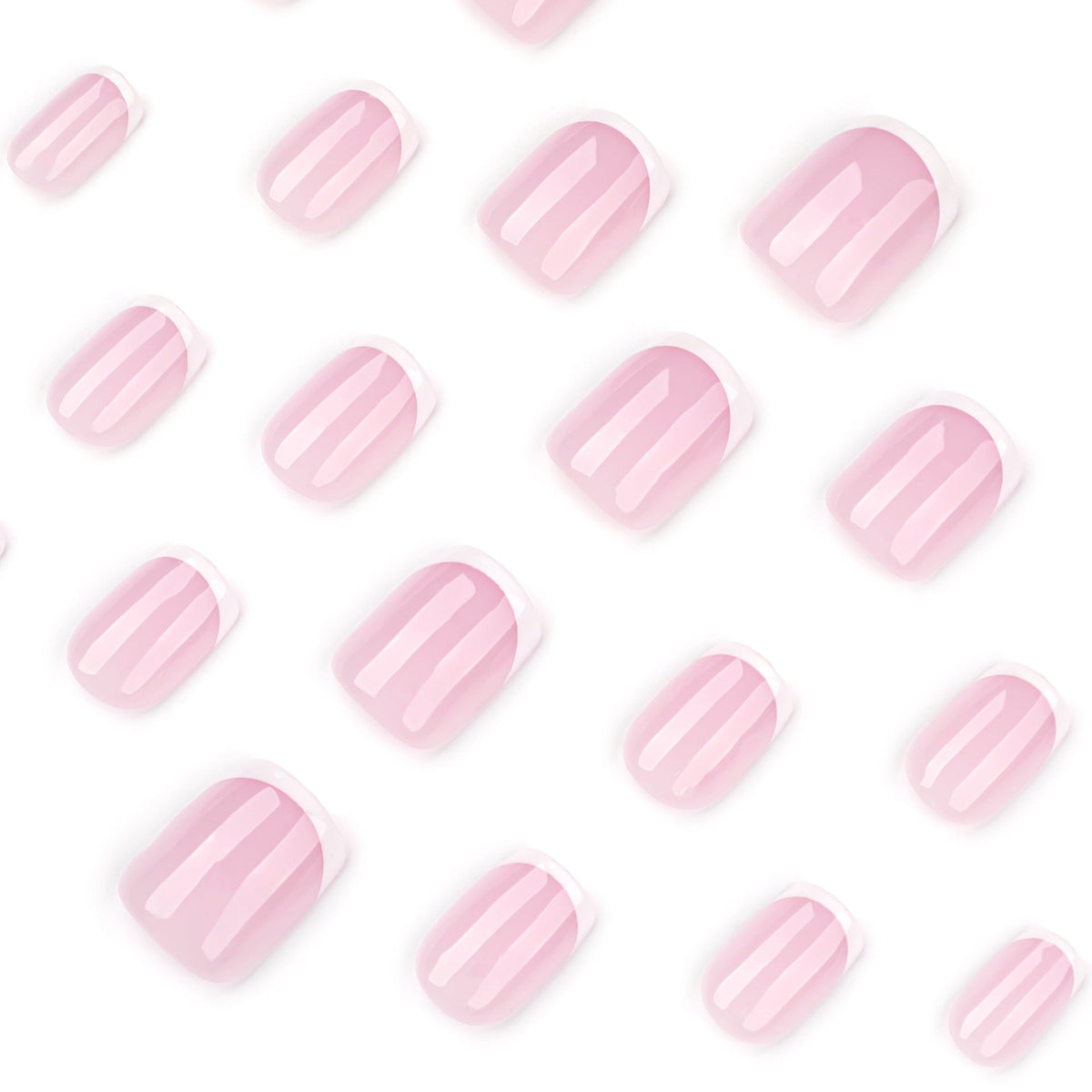 Clean French Square short press-on nails