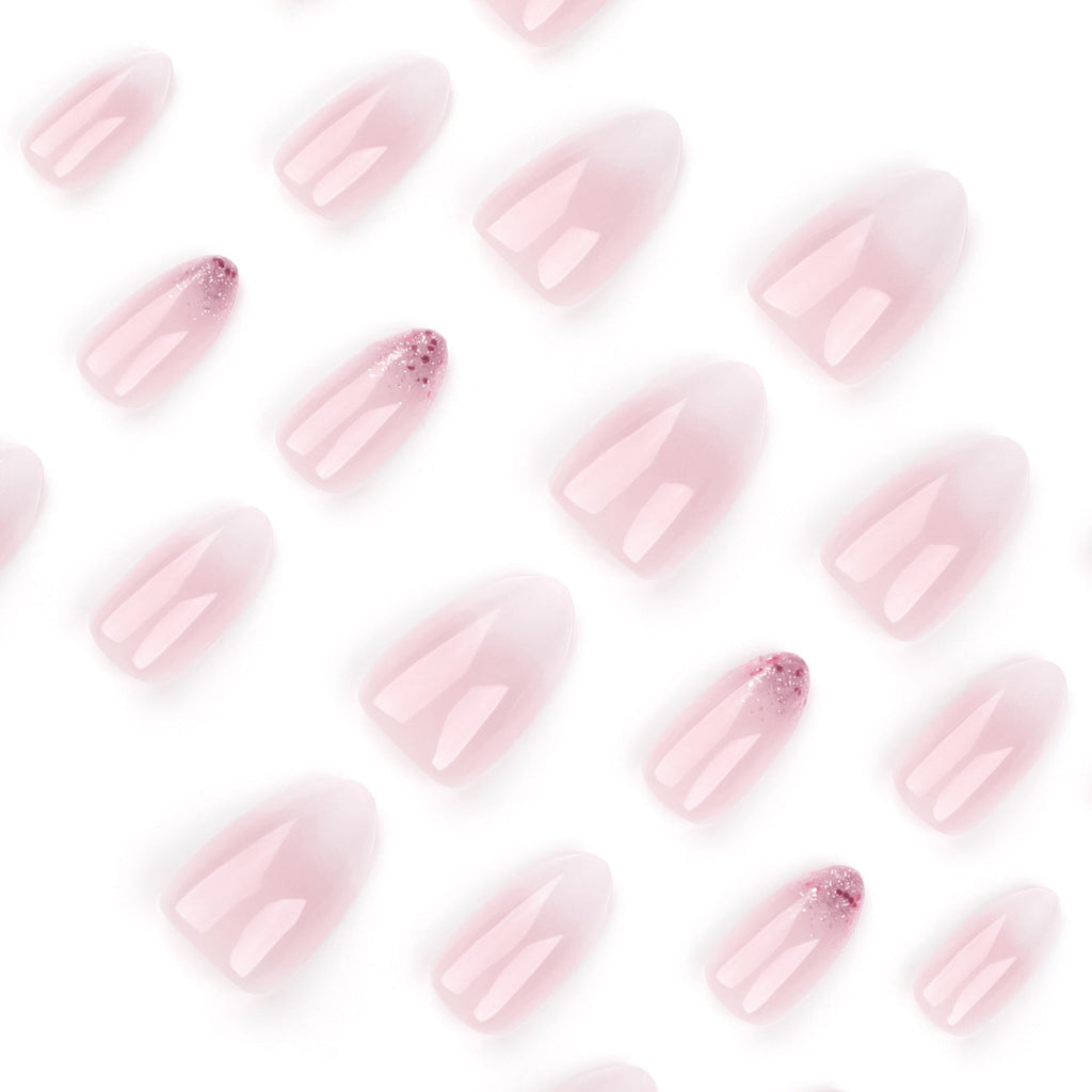 Blush Fade French short press-on nails