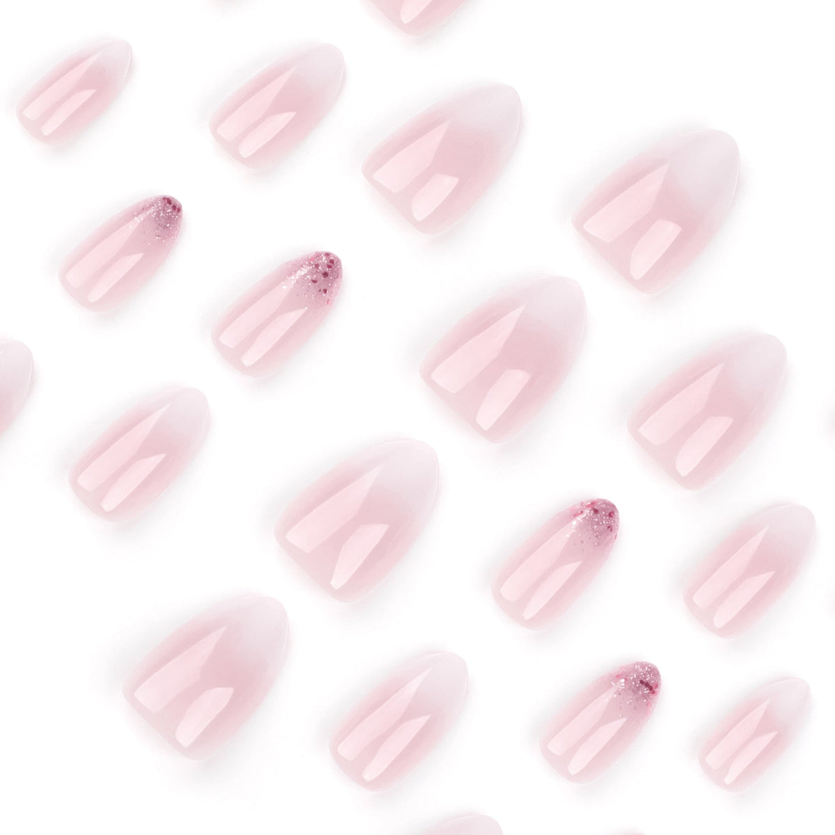 Blush Fade French short press-on nails