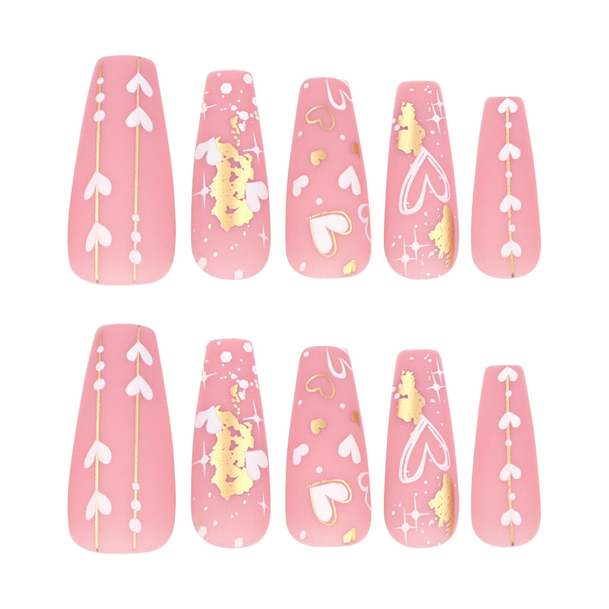 Gilded Heart Ballet matte press-on nails