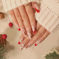 Holiday Star French red Christmas press-on nails