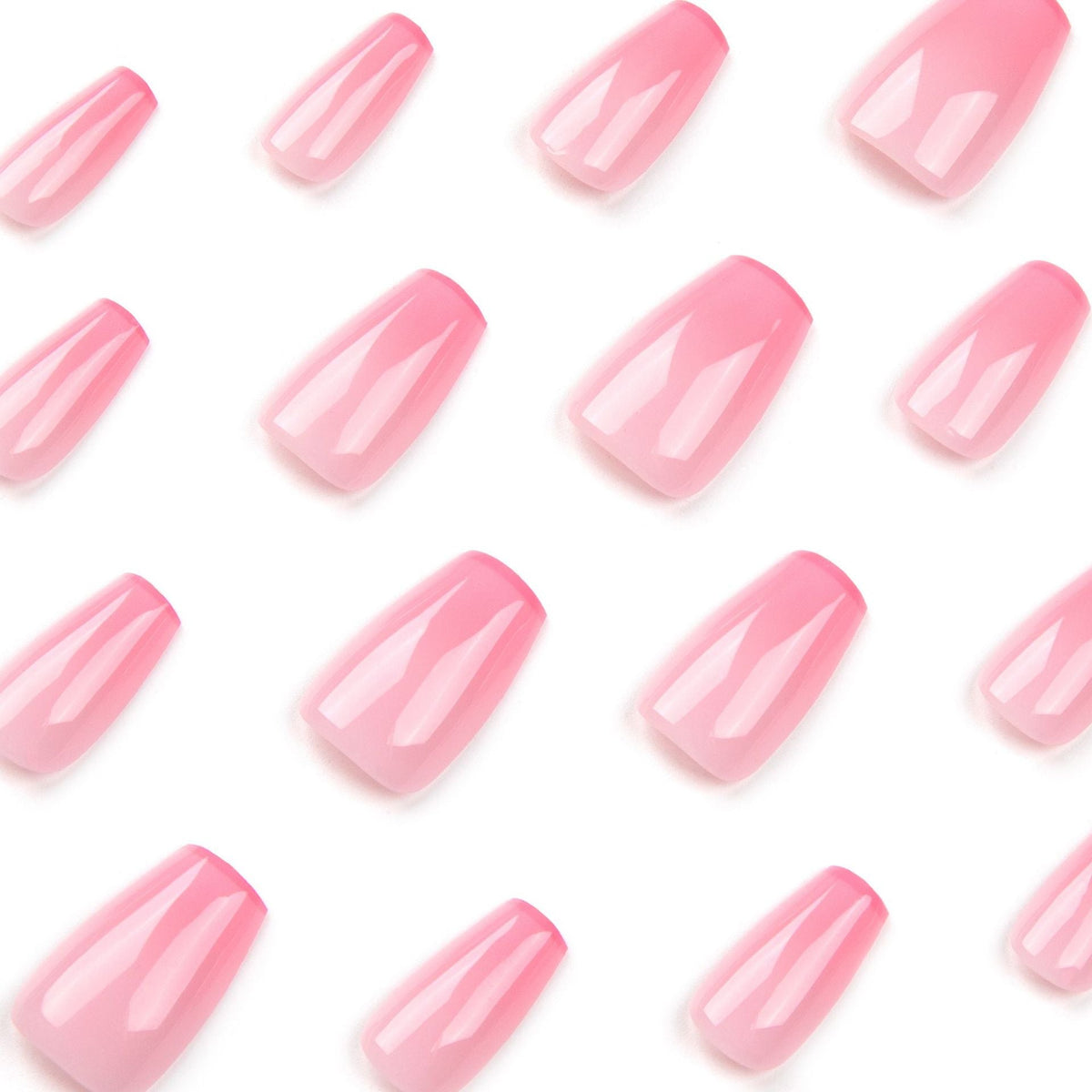 Pink Fade French short press-on nails