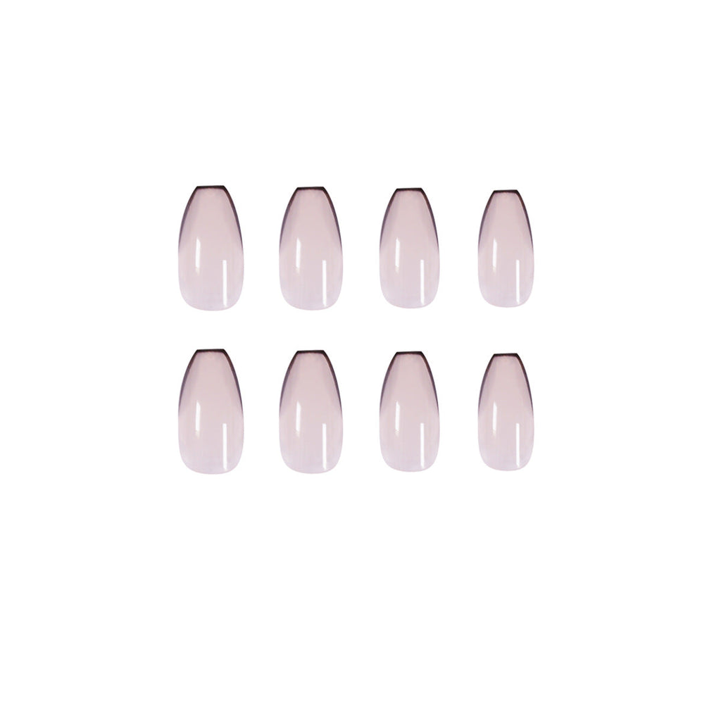 Noir Oblique French short ballet press-on nails
