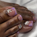 Purple Butterfly Crystal press-on toenails
