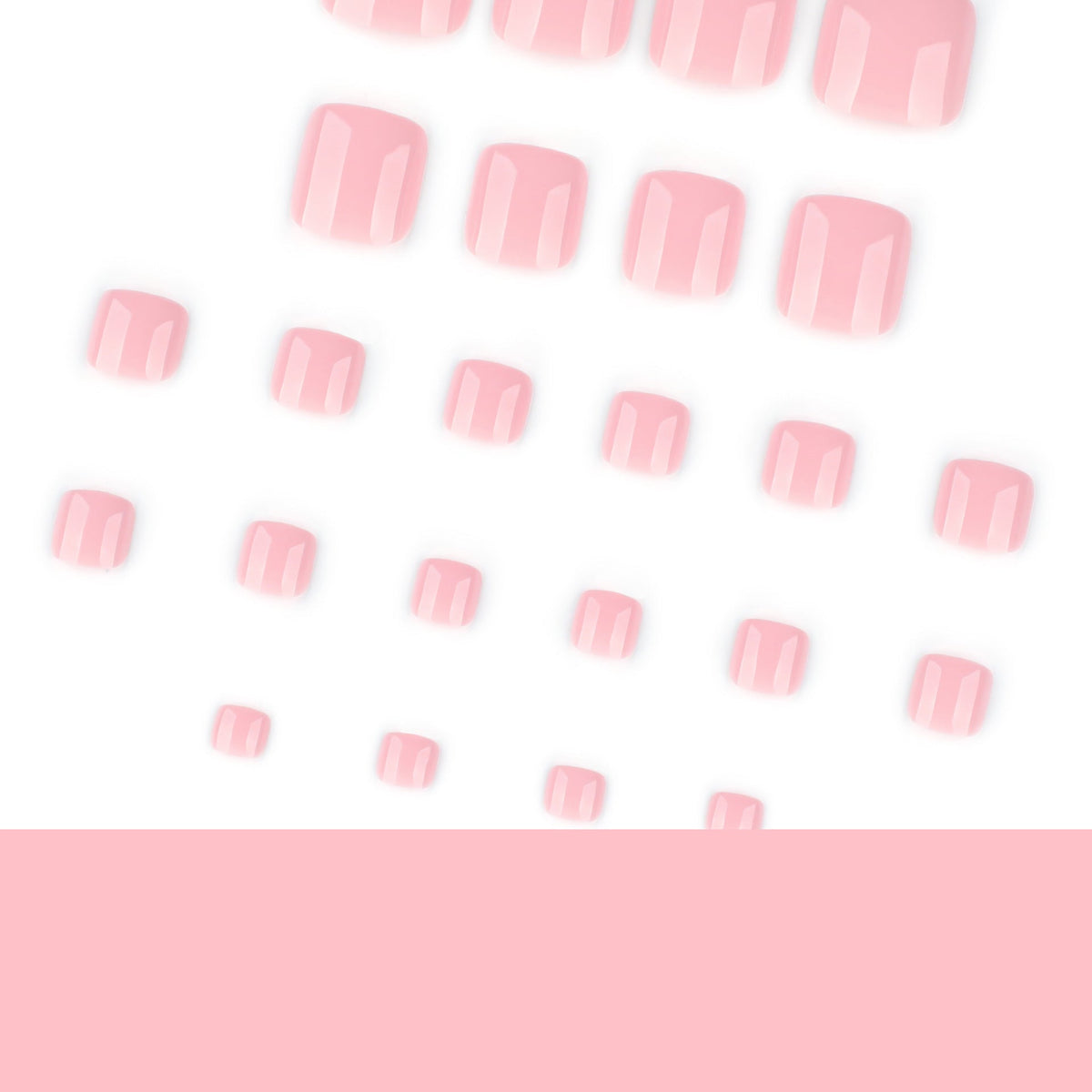 Blush Square Pedi press-on toenails