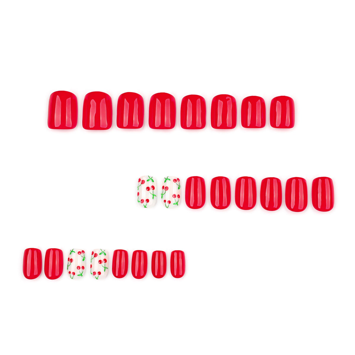 Cherry Pop short square press-on nails