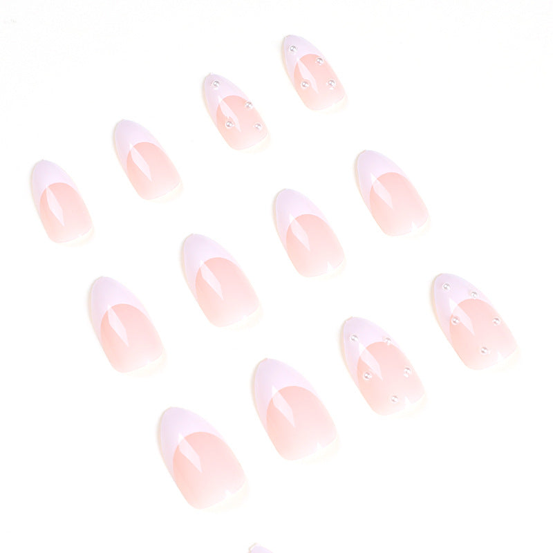 Pearl Drop French white press-on nails