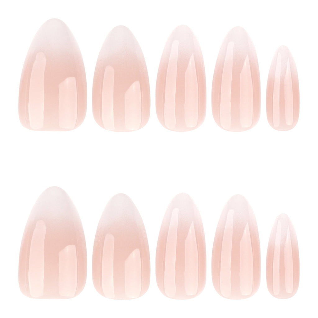 White Fade French almond press-on nails, alternate view 5