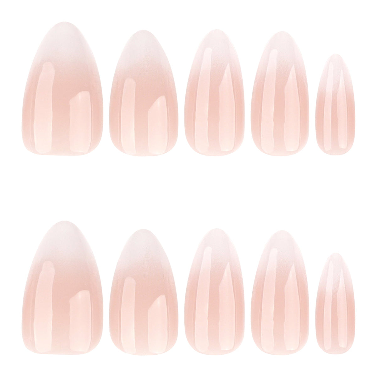 White Fade French almond press-on nails, alternate view 5