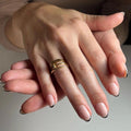 Noir French short press-on nails