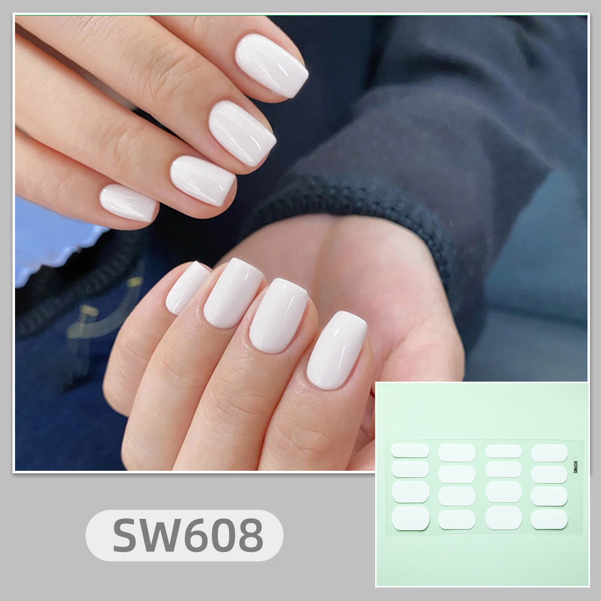 Soft Color gradient and solid nail art stickers