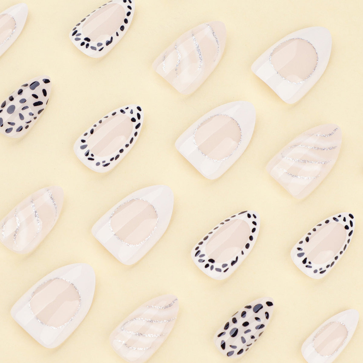 Dalmatian Contrast monochrome press-on nails