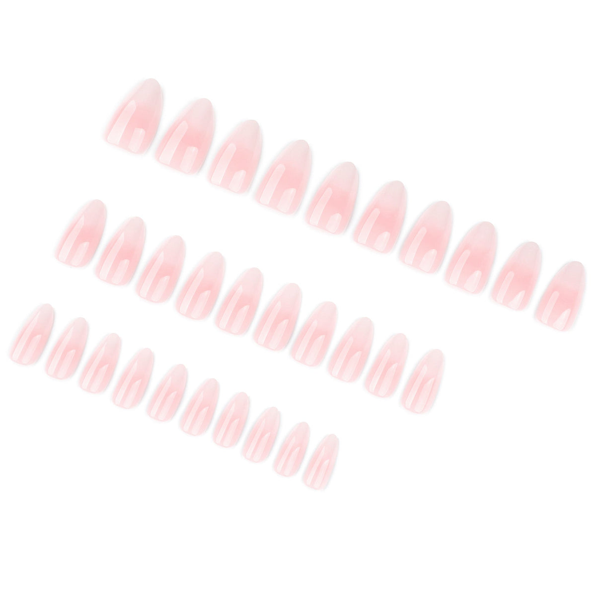 Blush Fade French pink and white almond 30-piece press-on nail set
