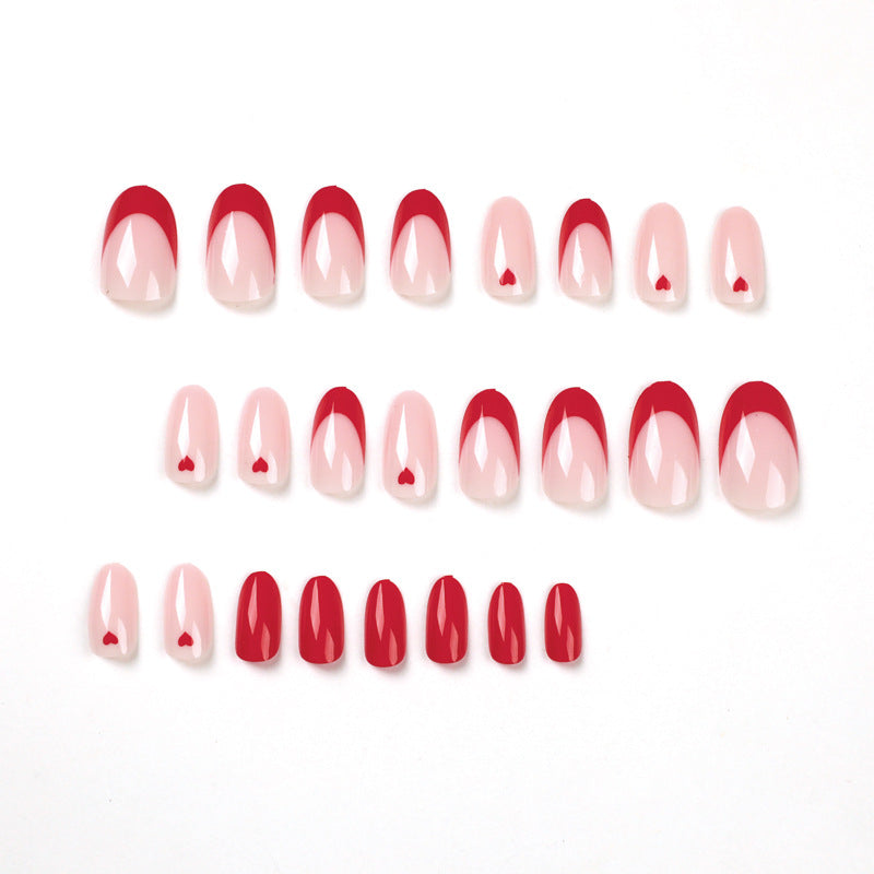 Scarlet Heart French red-edge press-on nails