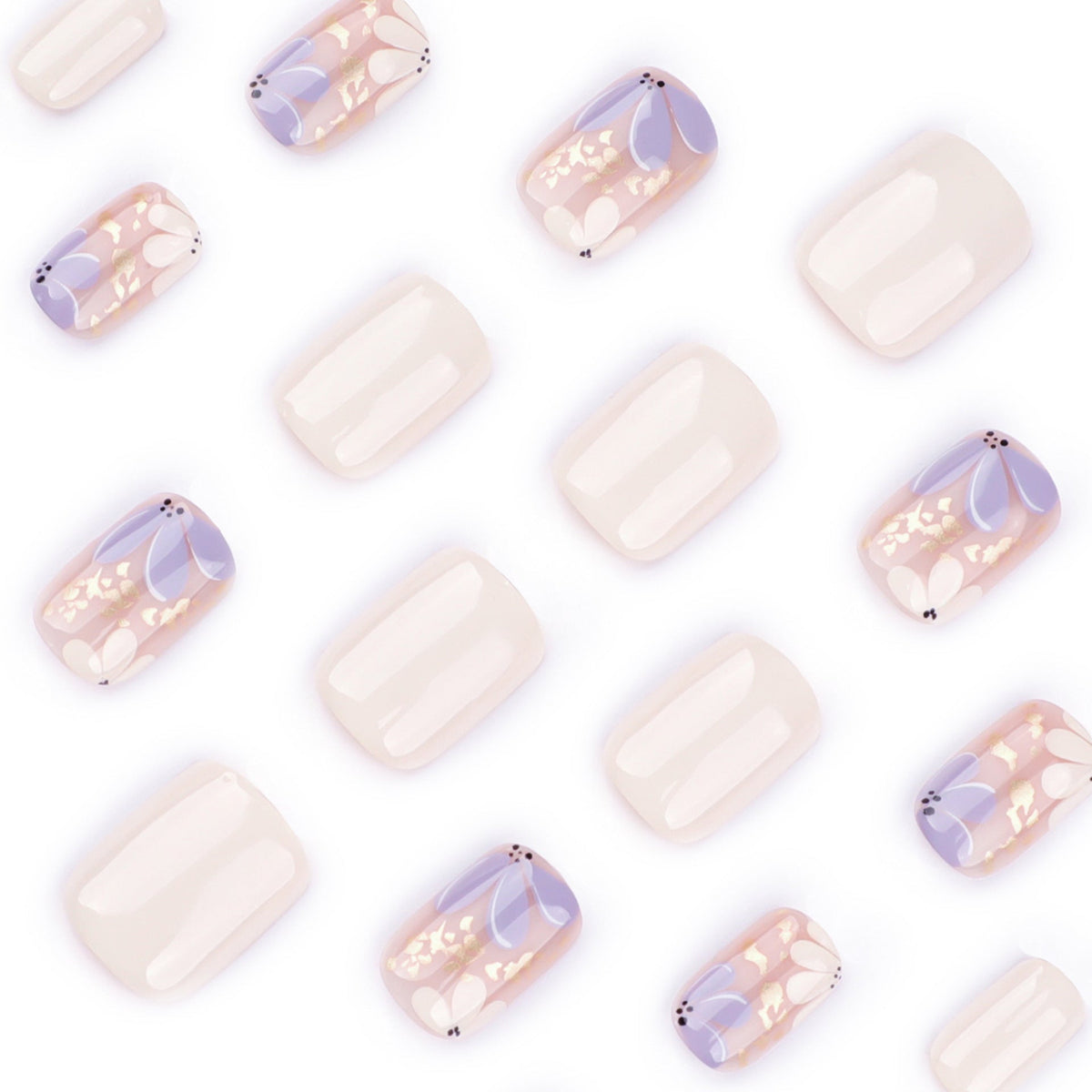 Spring Blossom short square press-on nails