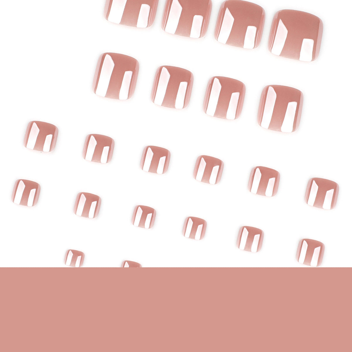 Bare Nude solid press-on toenails