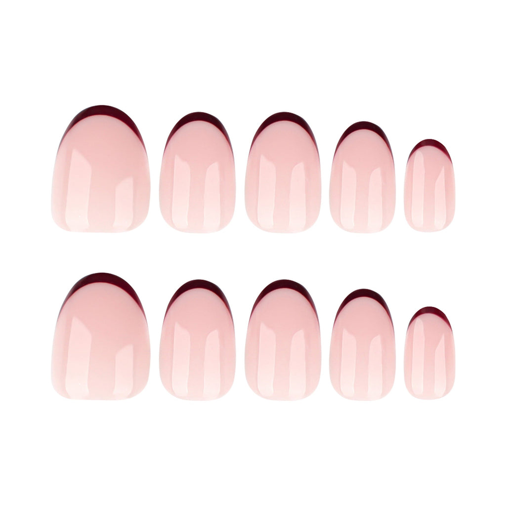 Soft Blush Pearl short oval press-on nails