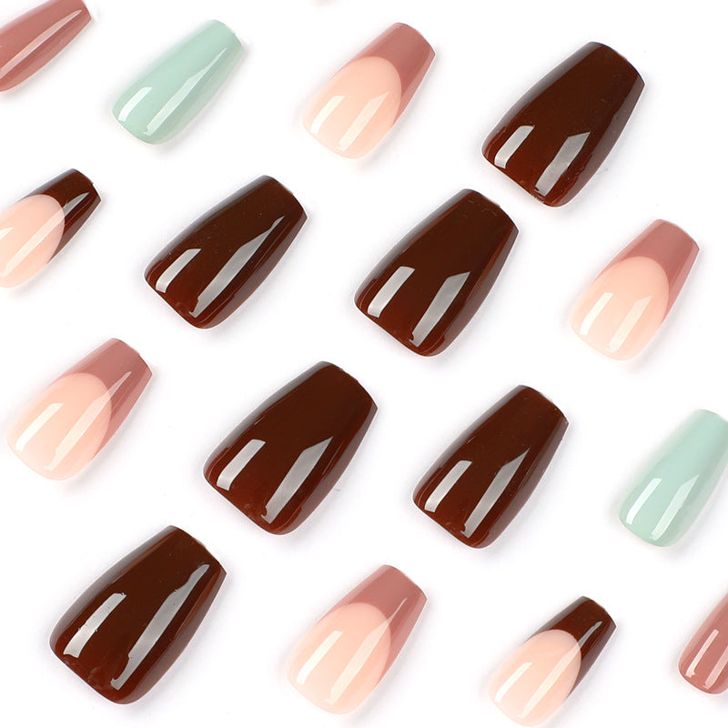 Cocoa French brown press-on nails