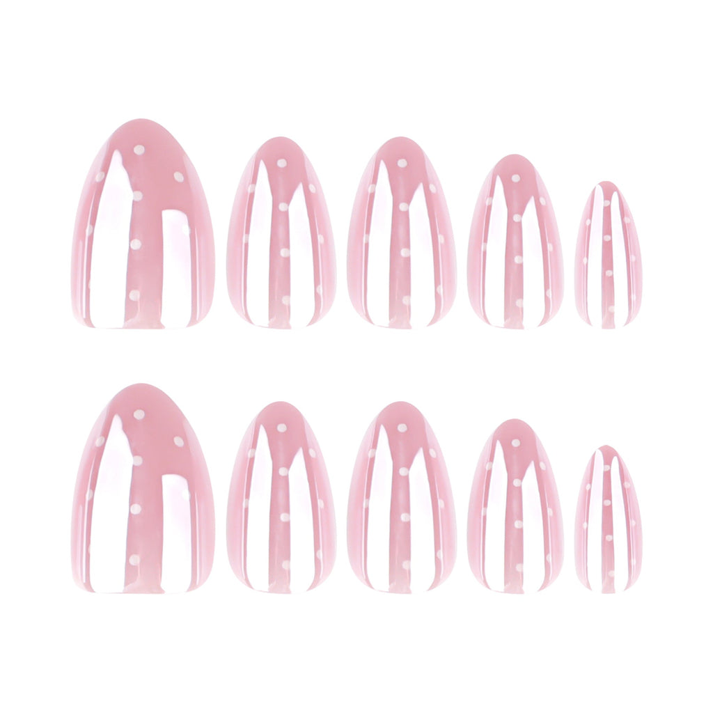 White Dot Flash short pointed press-on nails, alternate view 5