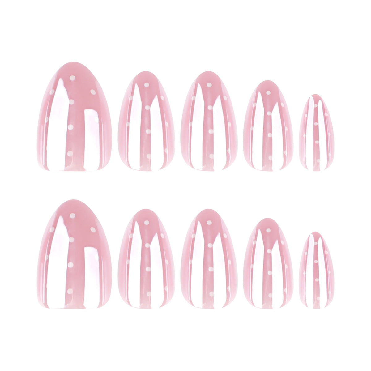 White Dot Flash short pointed press-on nails, alternate view 5